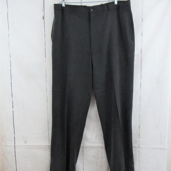 Wilke Rodriguez Men's Wool Blend Dress Pants Size 40 X 34 Dark Gray Flat Front - Picture 1 of 9